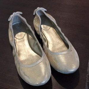 Cole Haan gold ballet flats